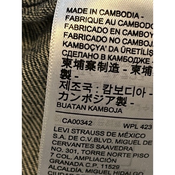 Levi's Men SZ XL Jacket Distressed Premium Trucker Denim BIG E Red Tag - Picture 5 of 10